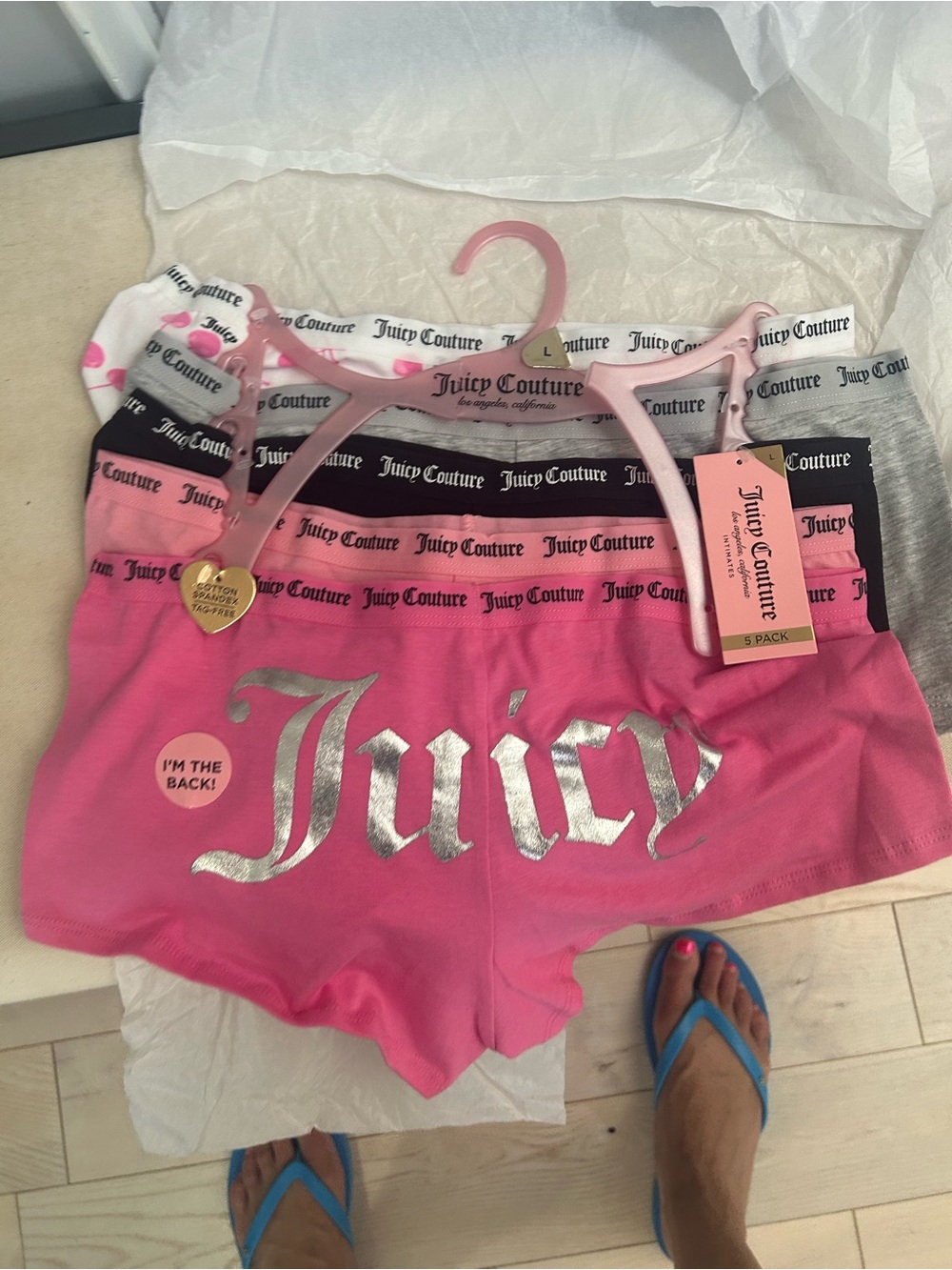 NWT JUICY COUTURE 5 pack logo panties.